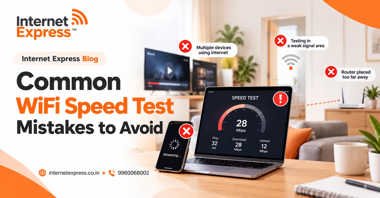 Internet Express illustration: Common wifi speed test mistakes to avoid